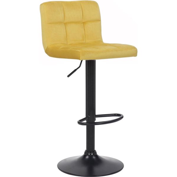 Sgabello Moderno - Sgabello Da Bar - Design Ergonomico, Rivestimento In Velluto | Colore: Giallo-image