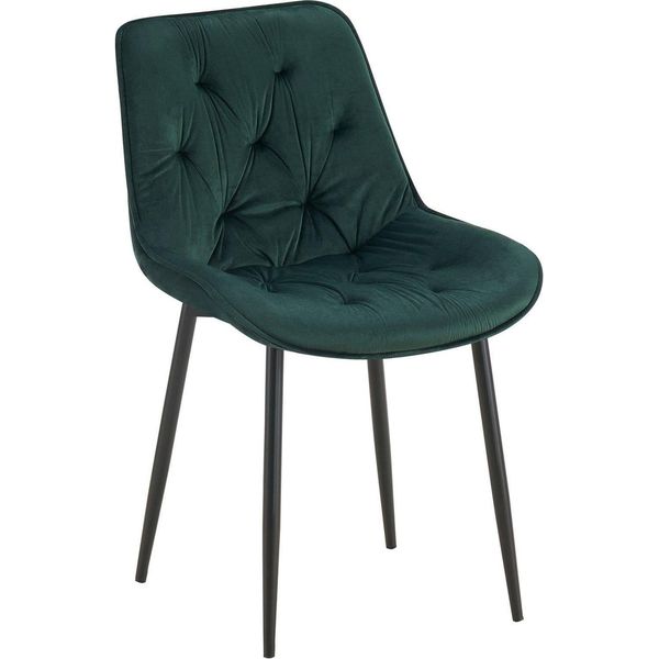 Sedia Da Pranzo Moderna - Sedia Da Cucina - Elevato Comfort Di Seduta - Rivestimento In Velluto | Colore: Verde-image