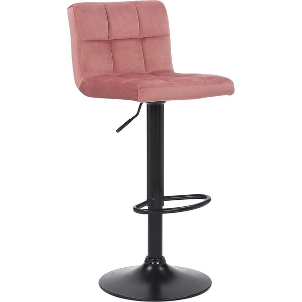 Sgabello Moderno - Sgabello Da Bar - Design Ergonomico, Rivestimento In Velluto | Colore: Rosa-image