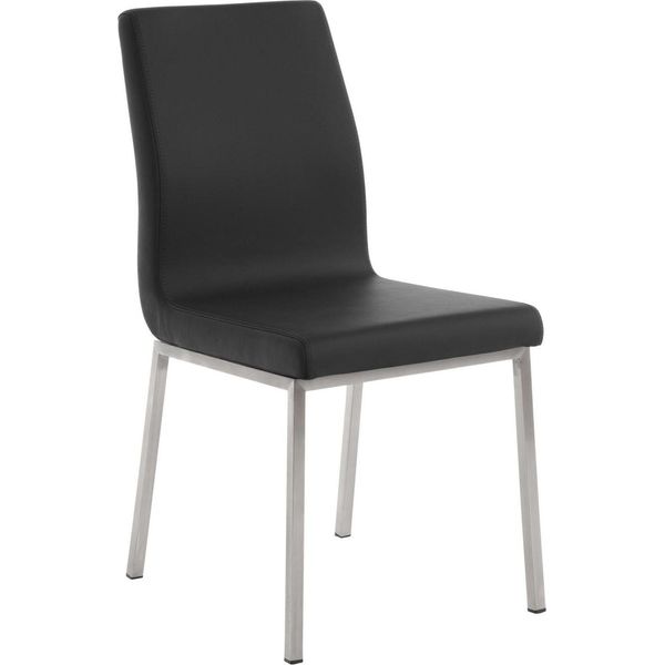 Comoda Sedia Da Pranzo - Sedia Da Cucina - Elevato Comfort Di Seduta - Pelle Finta | Colore: Nero-image