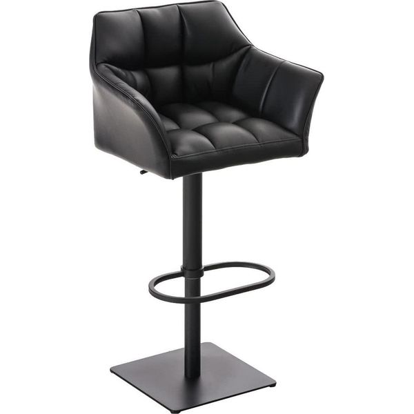 Sgabello Da Bar Moderno - Sedia Elegante - Girevole E Regolabile A 360° | Colore: Nero | Colore Base: Nero-image
