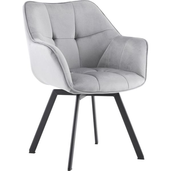 Sedia Da Pranzo Girevole In Velluto - Sedia - Comfort E Cura Ottimali - Colore Amichevole: Grigio Scuro-image
