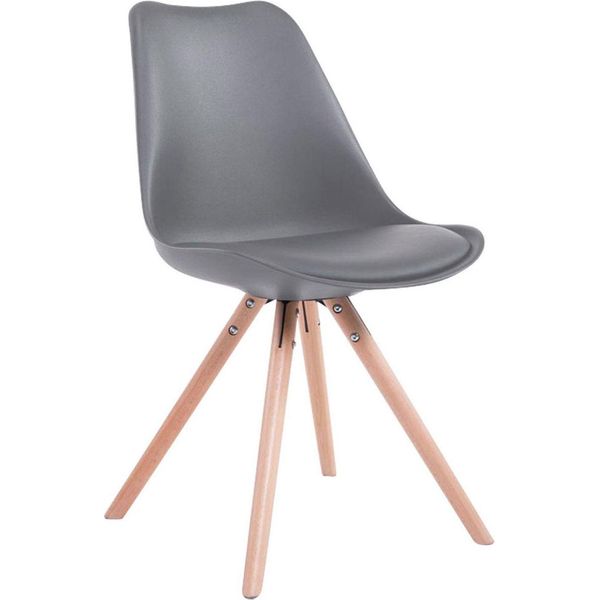 Sedia Per Visitatori Kunstleer - Sedia Per Riunioni - Seduta Confortevole | Colore: Grigio | Colore Abbigliamento: Naturale-image