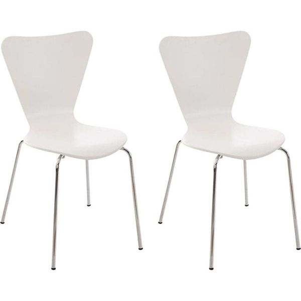 2X Sedie Ergonomiche Per Visitatori - Sedie Da Attesa - Seduta Confortevole, Design Impilabile | Colore: Bianco-image