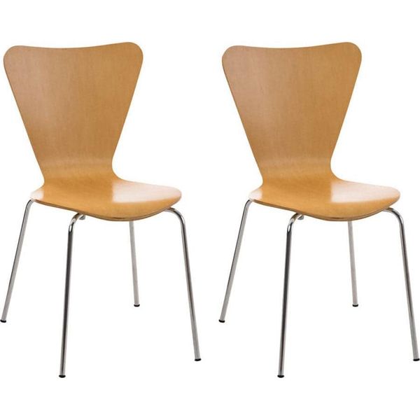 2X Sedie Ergonomiche Per Visitatori - Sedie Da Attesa - Seduta Confortevole, Design Impilabile | Colore: Naturale-image