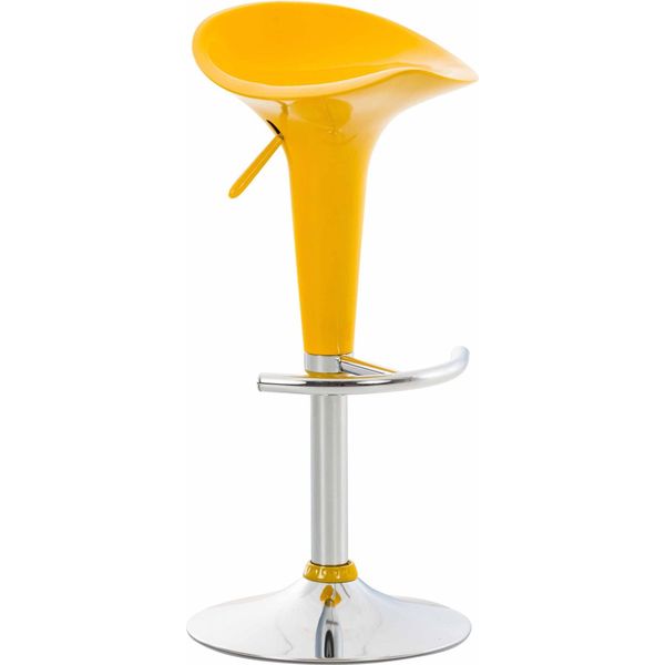 Sgabello Da Bar Moderno E Regolabile - Sgabello - Seduta Confortevole E Sedile Girevole A 360°. Colore: Giallo-image
