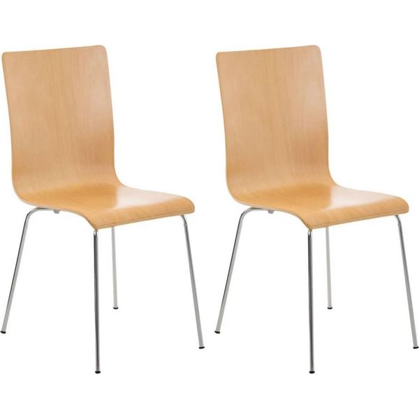 Set Di 2 Pezzi Sedia Per Visitatori - Sedia Per Riunioni - Design Ergonomico, Seduta Confortevole Per Ore, Colore: Naturale-image
