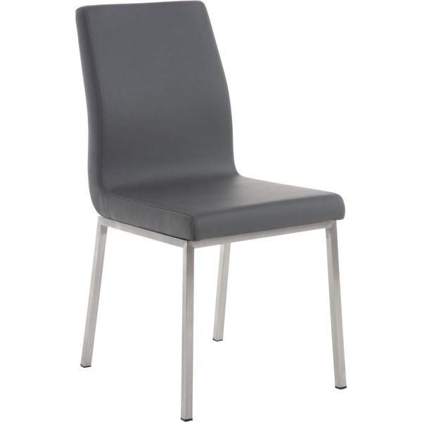 Sedia Da Pranzo Confortevole - Sedia Da Cucina - Elevato Comfort Di Seduta - Pelle Finta | Colore: Grigio-image