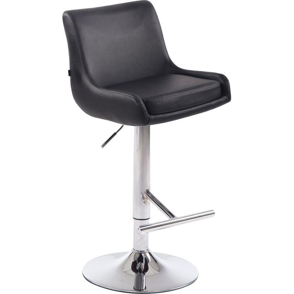 Sgabello Da Bar In Pelle Finta - Elegante Soluzione Di Seduta - Altezza Regolabile Con Poggiapiedi-image