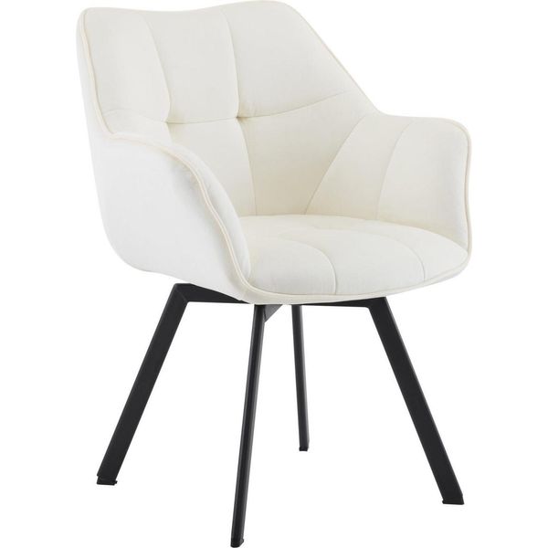 Sedia Da Pranzo Girevole In Velluto - Sedia - Comfort E Cura Ottimali - Colore Amichevole: Crema-image