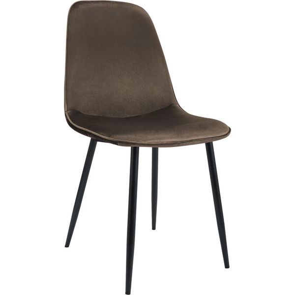 Sedia Da Pranzo In Velluto Marrone - Sedia Da Cucina - Design Moderno Ed Elevato Comfort Di Seduta-image