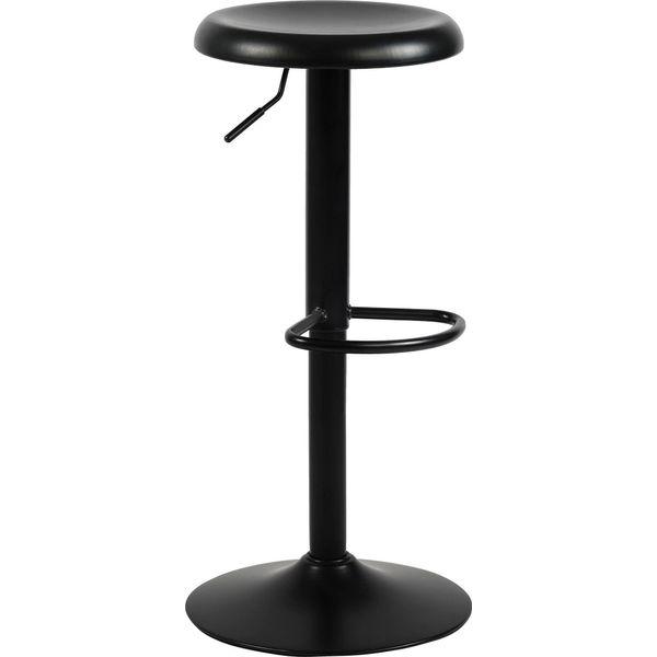 Sgabello Da Bar Moderno - Sgabello Di Design - Regolabile E Ruotabile A 360°, Elevato Comfort Di Seduta | Colore: Nero-image