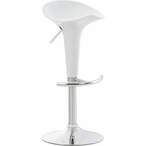 Sgabello Da Bar Moderno E Regolabile - Sgabello - Seduta Confortevole E Sedile Girevole A 360°. Colore: Bianco-image