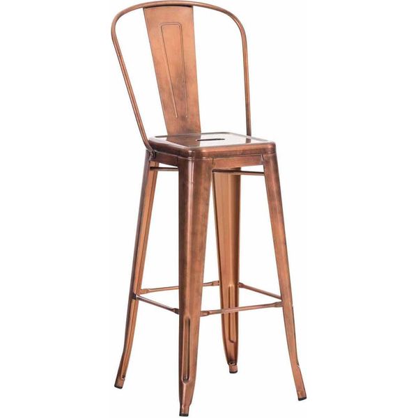 Sgabello Da Bar In Metallo - Sedia - Elevata Stabilità E Comfort - Facile Manutenzione | Colore: Rame-image