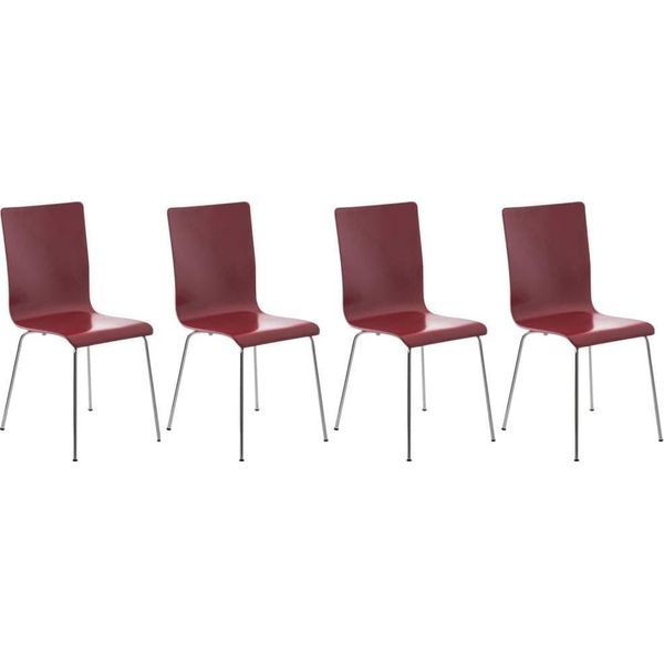 Set Di 4 Sedie Per Visitatori - Sedie Da Attesa - Comfort Ergonomico | Colore: Rosso-image