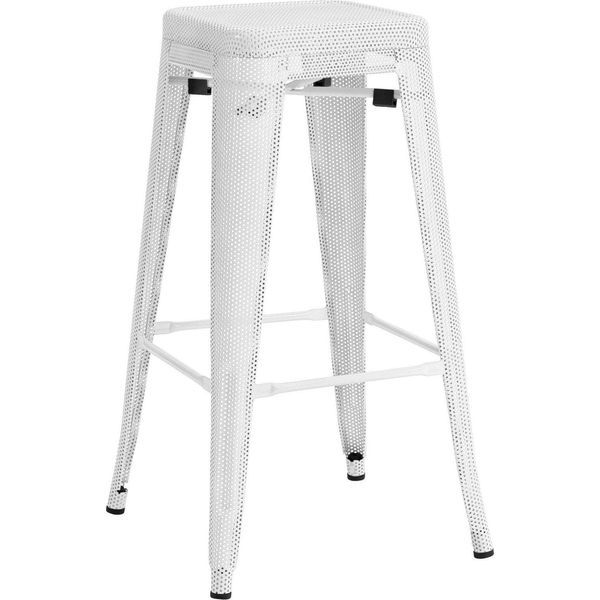 Sgabello Da Bar - Sgabello Industriale - Design Impilabile E Di Facile Manutenzione | Colore: Bianco-image