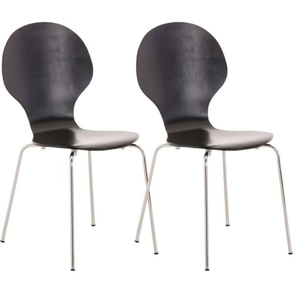 2X Sedie Per Visitatori Impilabili - Seduta Ergonomica - Design Salvaspazio | Colore: Nero-image