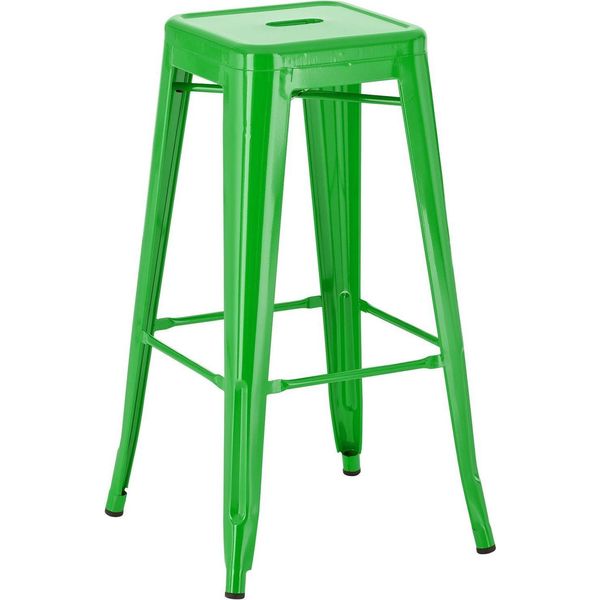 Sgabello Da Bar, Sgabello - Design Impilabile, Salvaspazio - Look Moderno. Colore: Verde-image