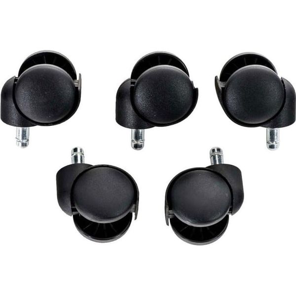 Set Di 5 Pezzi Di Rotelle Per Mobili In Plastica - Rotelle - Rotolamento Flessibile Su Pavimenti Duri E Morbidi, Colore: Nero-image