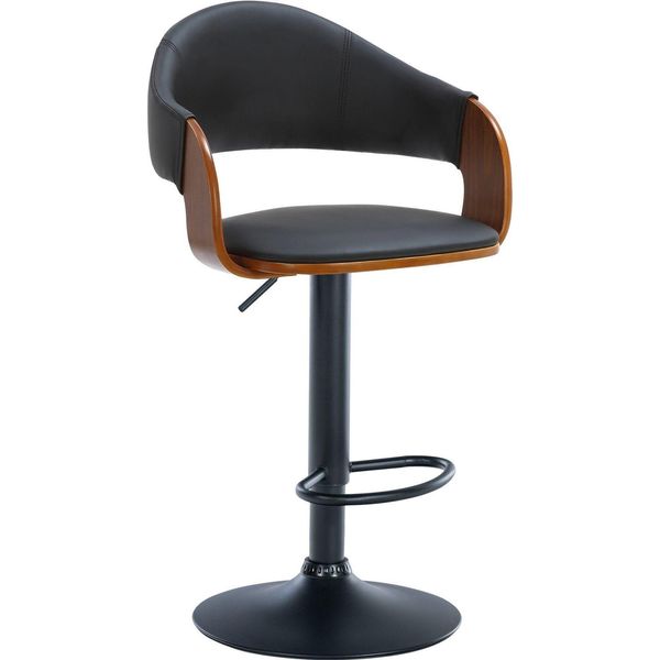 Sgabello Da Bar, Sedia In Pelle Finta - Regolabile In Altezza, Girevole A 360°, Confortevole-image