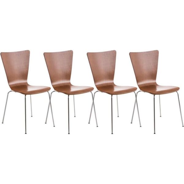 4X Sedia Per Visitatori - Sedie Per Riunioni - Seduta Ergonomica, Design Impilabile | Colore: Marrone-image