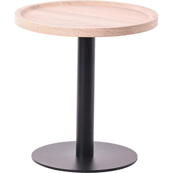 Tavolino, Tavolino In Legno - Look Moderno - Robusta Struttura In Metallo Nero Opaco-image