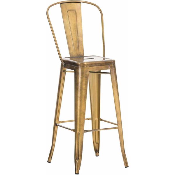 Sgabello Da Bar In Metallo - Sedia - Elevata Stabilità E Comfort - Facile Manutenzione | Colore: Oro-image