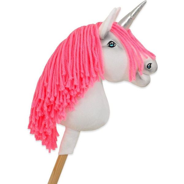 Cavallo Da Passatempo - Unicorno Su Bastone - Materiale Oeko-Tex Fatto A Mano E Sicuro, Divertimento Sostenibile Per Il Gioco-image