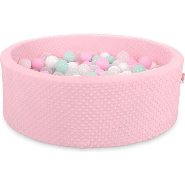 Ballentuin Minky - Scatola Di Palline - Morbida Schiuma E Pile - Favorisce Le Capacità Motorie - 300 Palline - Rosa-image