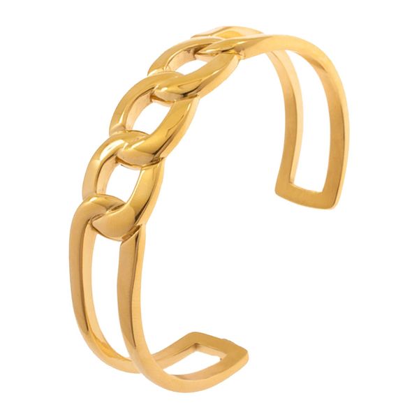 Armspange Jobo "Offener Armreif", Goldfarben, ArmbäNder, Damen, Edelstahl, Armspange, Edelstahl Goldfarben Beschichtet-image