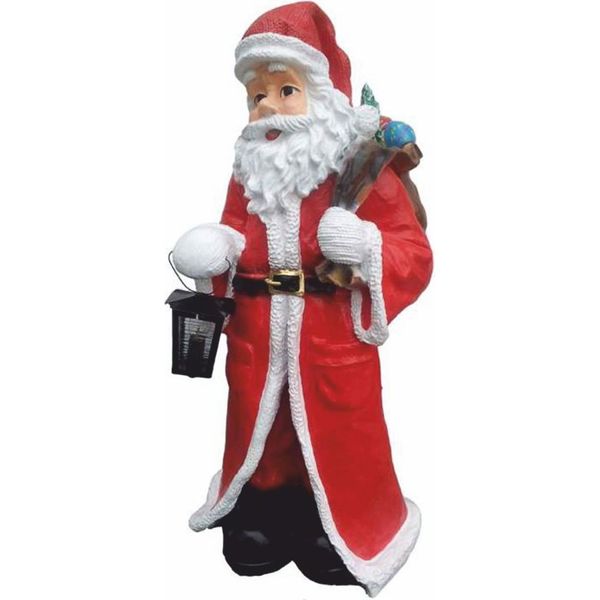 Casa Padrino Decorazione Babbo Natale Scultura Con Lanterna H. 100 Cm - Decorazione Natalizia-image