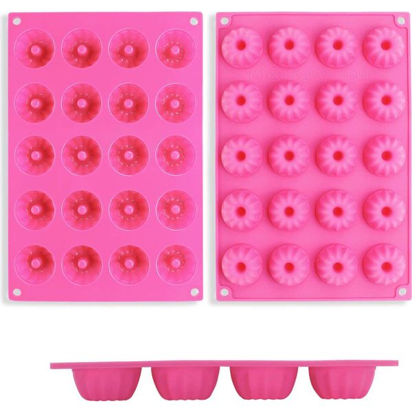 1 Pezzo Tortiera In Silicone Piccola Tradizionale Parigi Stile Savarin Anni '20 Con Rivestimento Antiaderente 29,8 X 19,9 X 2,2 Cm, Rosa-image