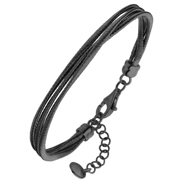 Armband Jobo "Layering", Schwarz, ArmbäNder, Damen, 20Cm, Silber 925 (Sterlingsilber), Armband, 925 Silber Matt 20 Cm-image