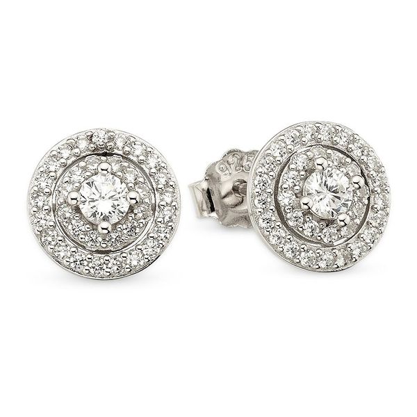 Paar Ohrstecker "Silberohrstecker Rund Mit WeißEn Zirkonia", Silber (Silberfarben, Kristallweiß, Kristallweiß), Aniston Jewelry & Watches, Ohrringe, Damen, 9Mm, Silber 925 (Sterlingsilber), Mit Zirkonia (Synth.)-image