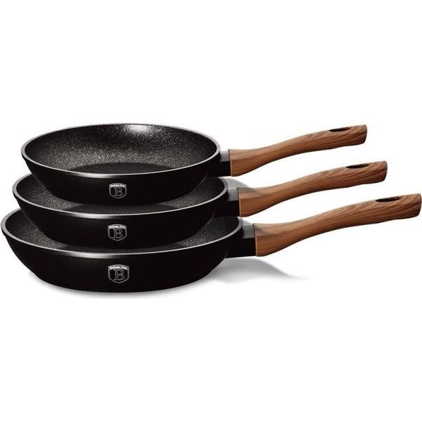 Berlinger Haus Set Di 3 Padelle In Granito Ebony Rosewood 12573-image