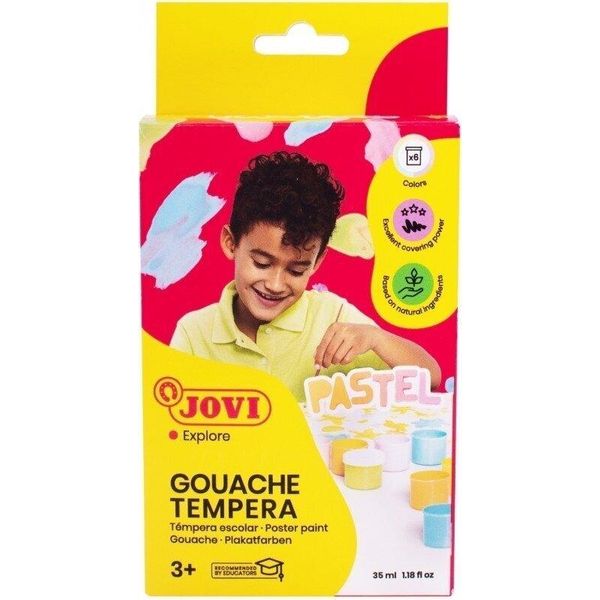Jovi Colori A Tempera Pastello 6 X 35 Ml + Pennello-image