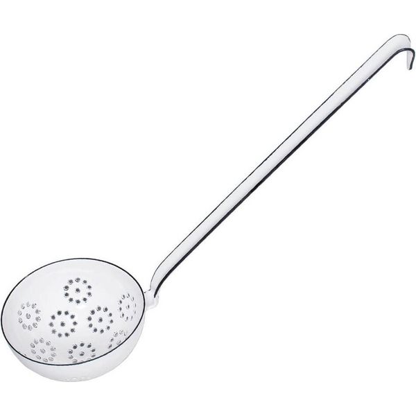 Cucchiaio/Mestolo Riess Con Mestolo Forato Ø9Cm Smalto Classic Bianco-image