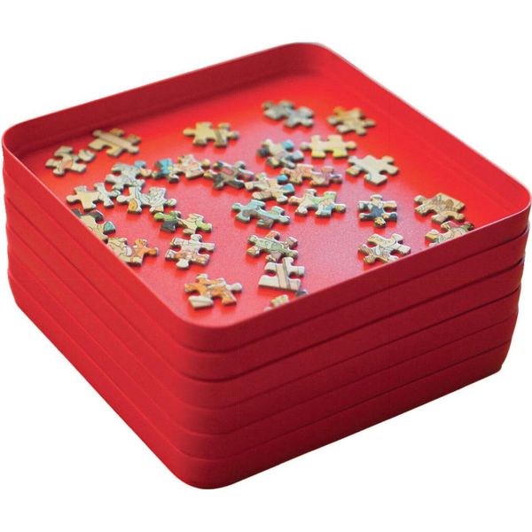 Jumbo Spiele Puzzle Mates - Vassoi Di Smistamento, 6 Pezzi, Ausilio Per Lo Smistamento, Conservazione, 20 X 20 Cm, 17953-image