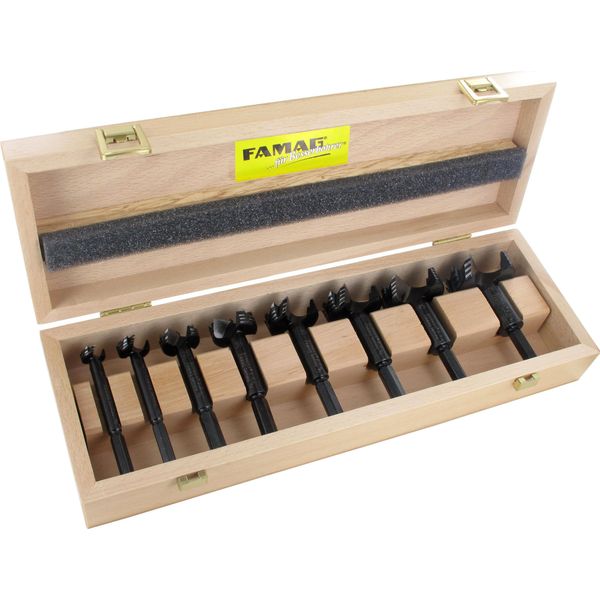 Famag Set Di Punte Forstner Ws Bormax, 8 Pezzi, Punte Per Legno 15-35 Mm, Lunghezza 90 Mm-image