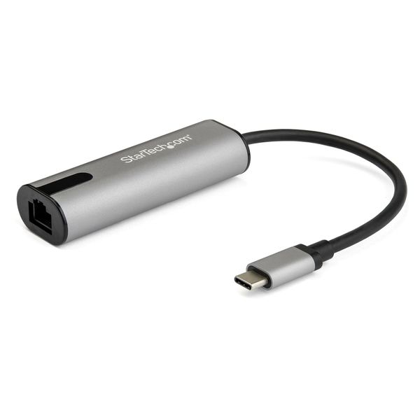 Startech.Com Adattatore Da USB-C A Rete 2.5Gbe - USB-C 3.0 2.5/1 Gbps E 100 Mbps Multi-Speed Nic - Usb-C/Thunderbolt 3 3.1 Laptop To RJ45/LAN - Macbook Pro - Surface - Cablato - Usb Type-C - Ethernet - 5000 Mbps - Nero - Grigio-image