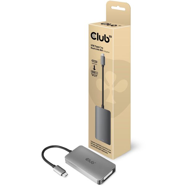 Club3D CLUB3D Adattatore Attivo Da USB3.2 Gen1 Type-C A Dual Link DVI-D Hdcp On M/F-image