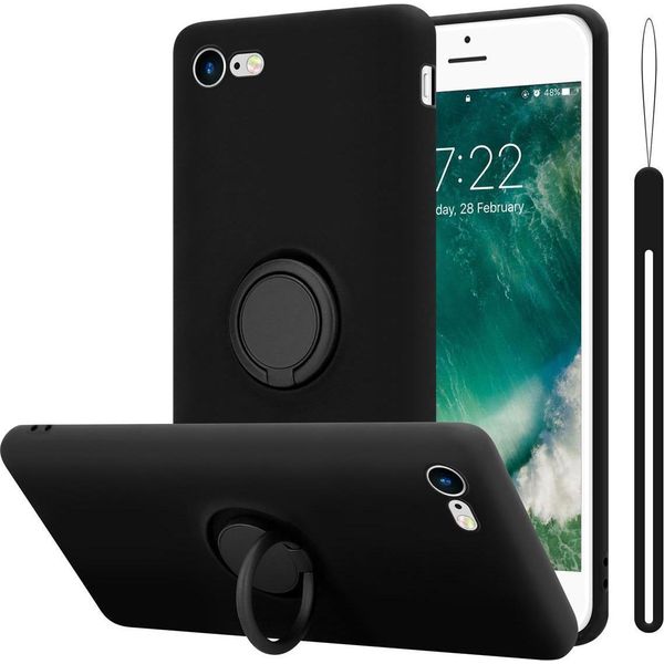 Custodia Cadorabo Per Apple Iphone 7 / 7S / 8 / Se 2020 Custodia Protettiva In Nero Custodia Per Cellulare Tpu Custodia Cover-image
