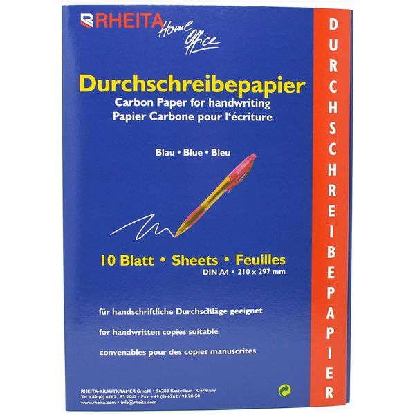 Rheita 8173-10 Carta Autocopiante - A4, 10 Fogli, Blu-image