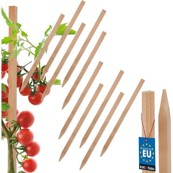 Kotarbau® Set Di 10 Paletti Per Pomodori Paletti Per Piante Da 25 Cm Paletto Di Legno Per Recinzione Paletto Di Legno Affilato Supporto Per Piante Paletto Di Legno Ausilio Per Arrampicata Paletti Per Piante In Legno Per Stabilizzazione Supporti Per Piante-image