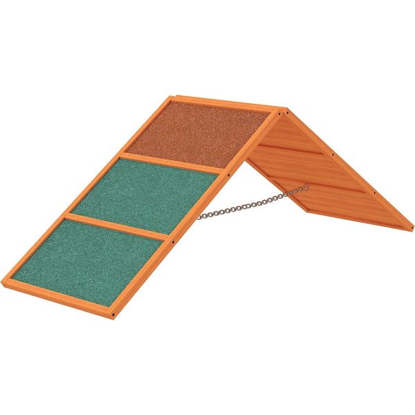 Ponte Di Agilità Per Cani Attrezzatura Di Agilità Per Cani Con Ponte Pieghevole, Superficie Antiscivolo Regolabile In Altezza Attrezzatura Di Agilità Per Giardino, 173 X 59 X 66 Cm, Arancio-image