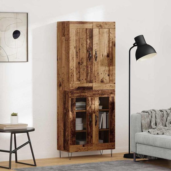 Vidaxl Credenza In Legno Vecchio 69,5 X 34 X 180 Cm Materiale A Base Di Legno-image