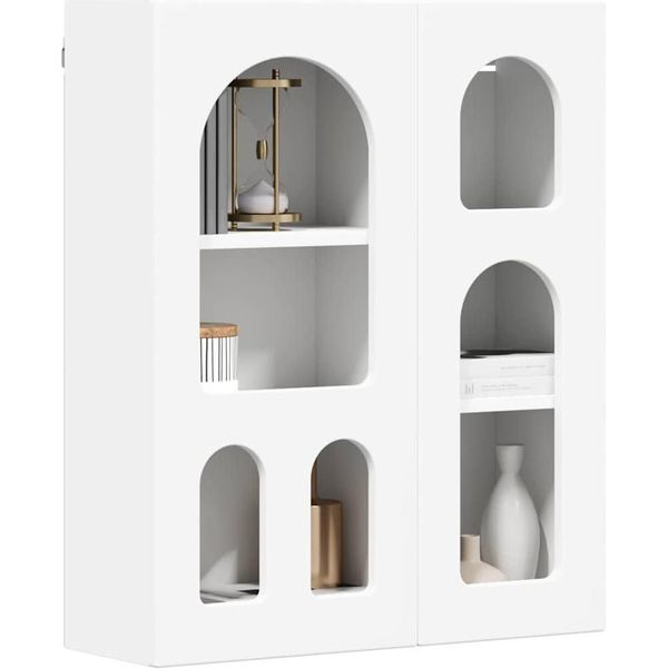 Vidaxl Armadio A Muro Con Ripiano Bianco 59 X 20 X 71,5 Cm Materiale A Base Di Legno-image