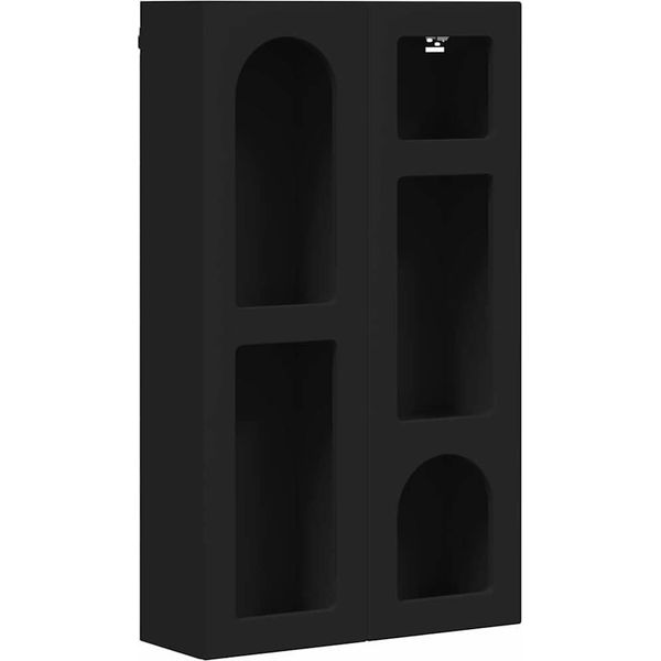 Vidaxl Armadio A Muro Con Ripiano Nero 59 X 20 X 100 Cm Materiale In Legno-image