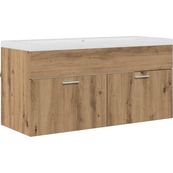 Syfax™ Mobile Da Bagno Con Porta Rovere Artigianale 100 X 38,5 X 46 Cm-image