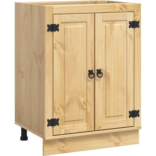 Vidaxl Armadio Ski Marrone Miele 60 X 46 X 81,5 Cm Legno Di Pino Massiccio-image